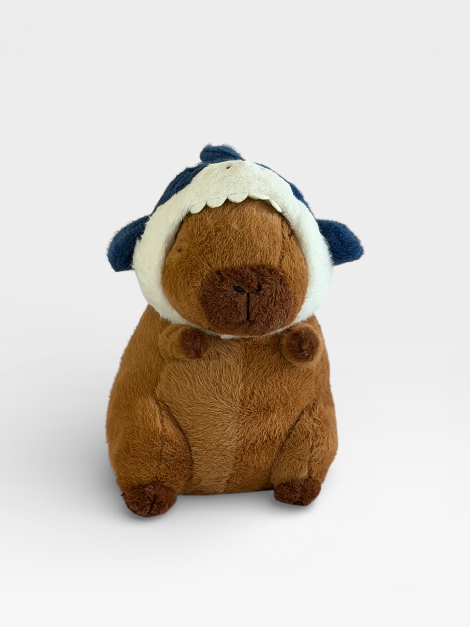 Capybara plush with shark hat
