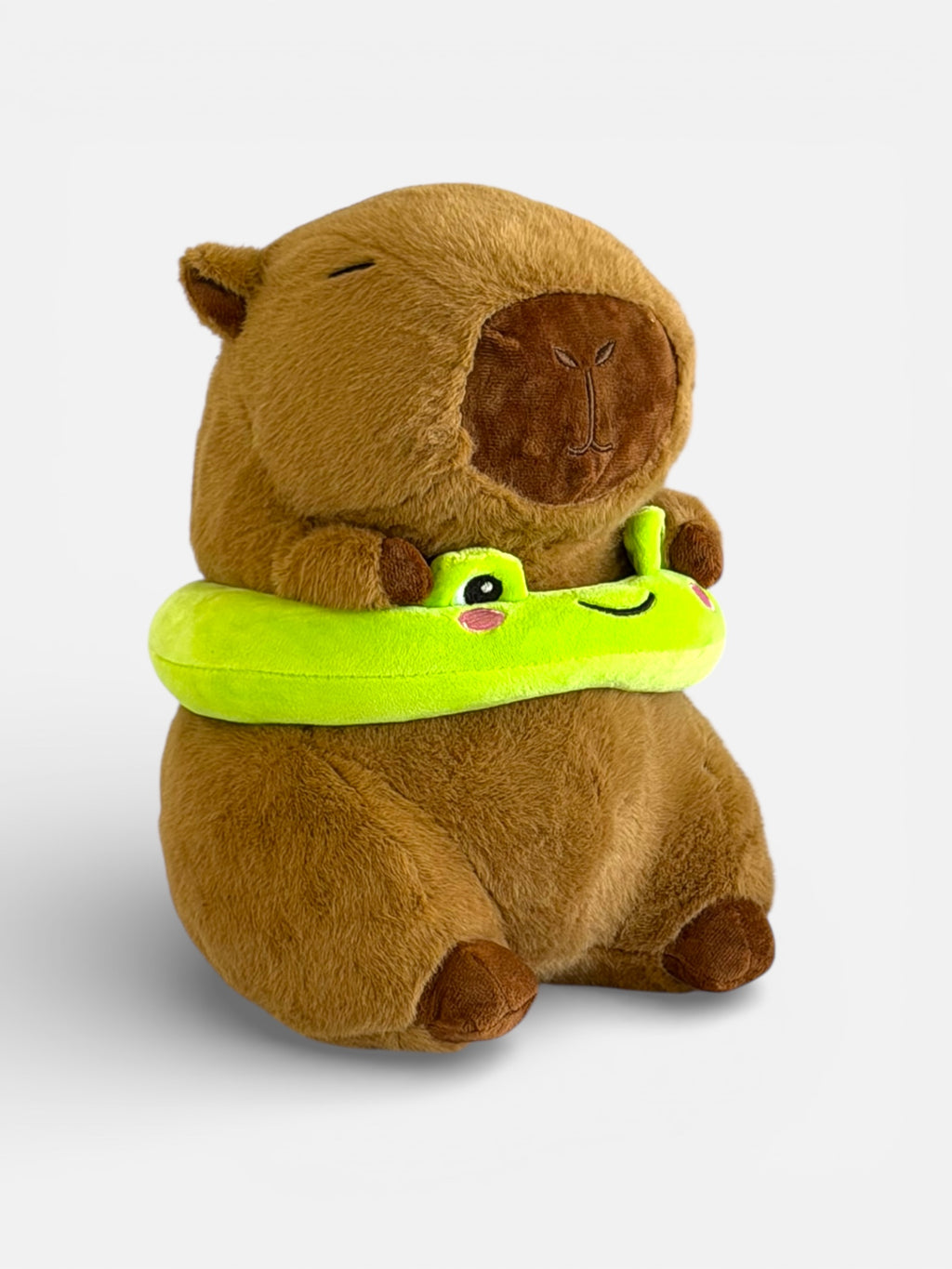 Large Capybara Plush with Frog Ring