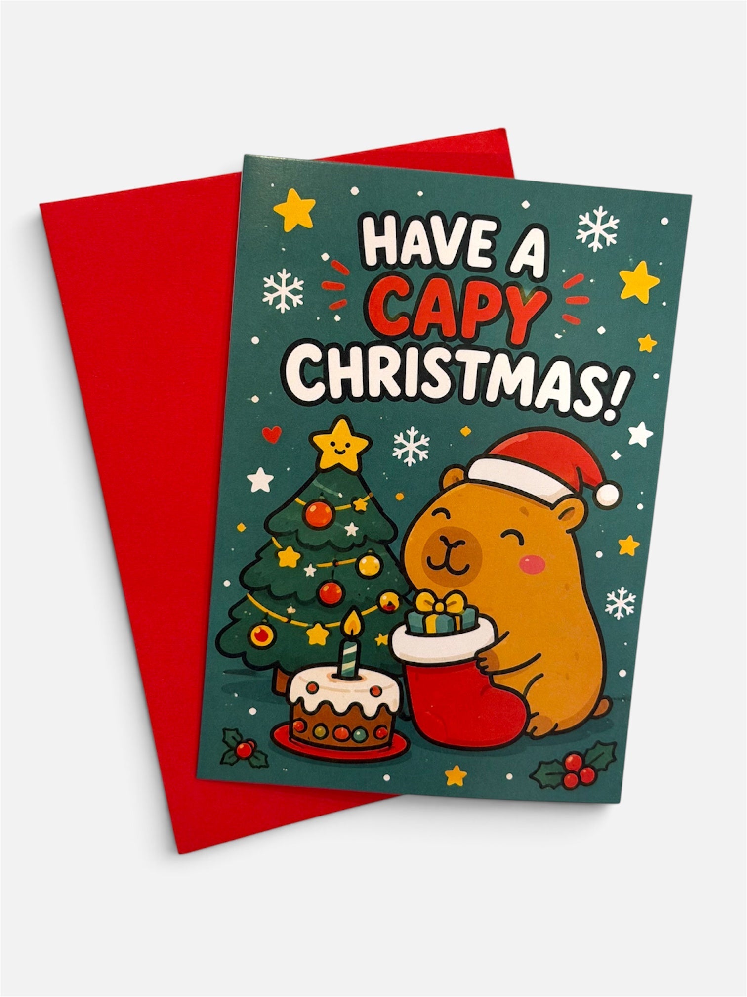 Capybara Christmas Card - Stay Capy